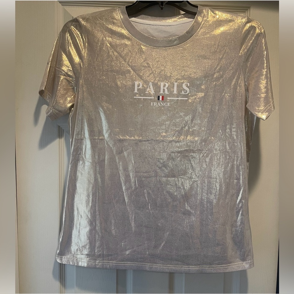 Metallic Paris Graphic Tee